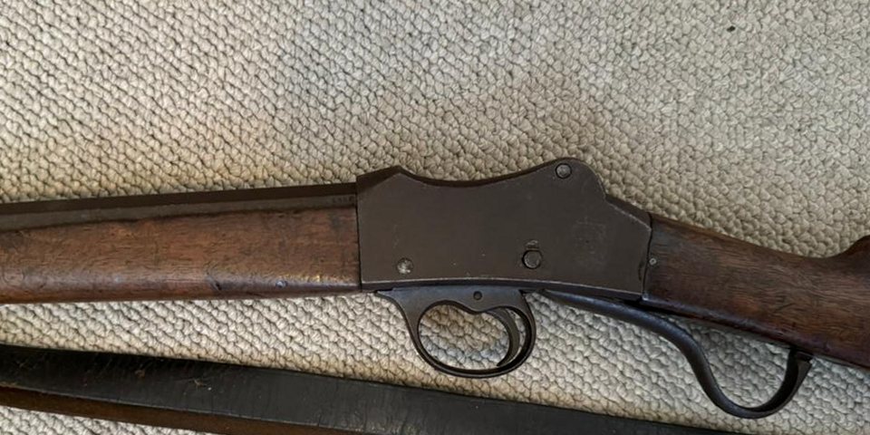 The action and lever of a Martini falling-block rifle